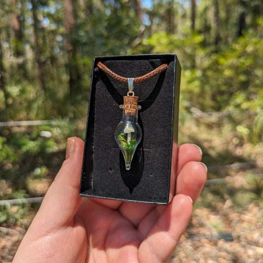 Luminescent Mushroom Vial Necklace