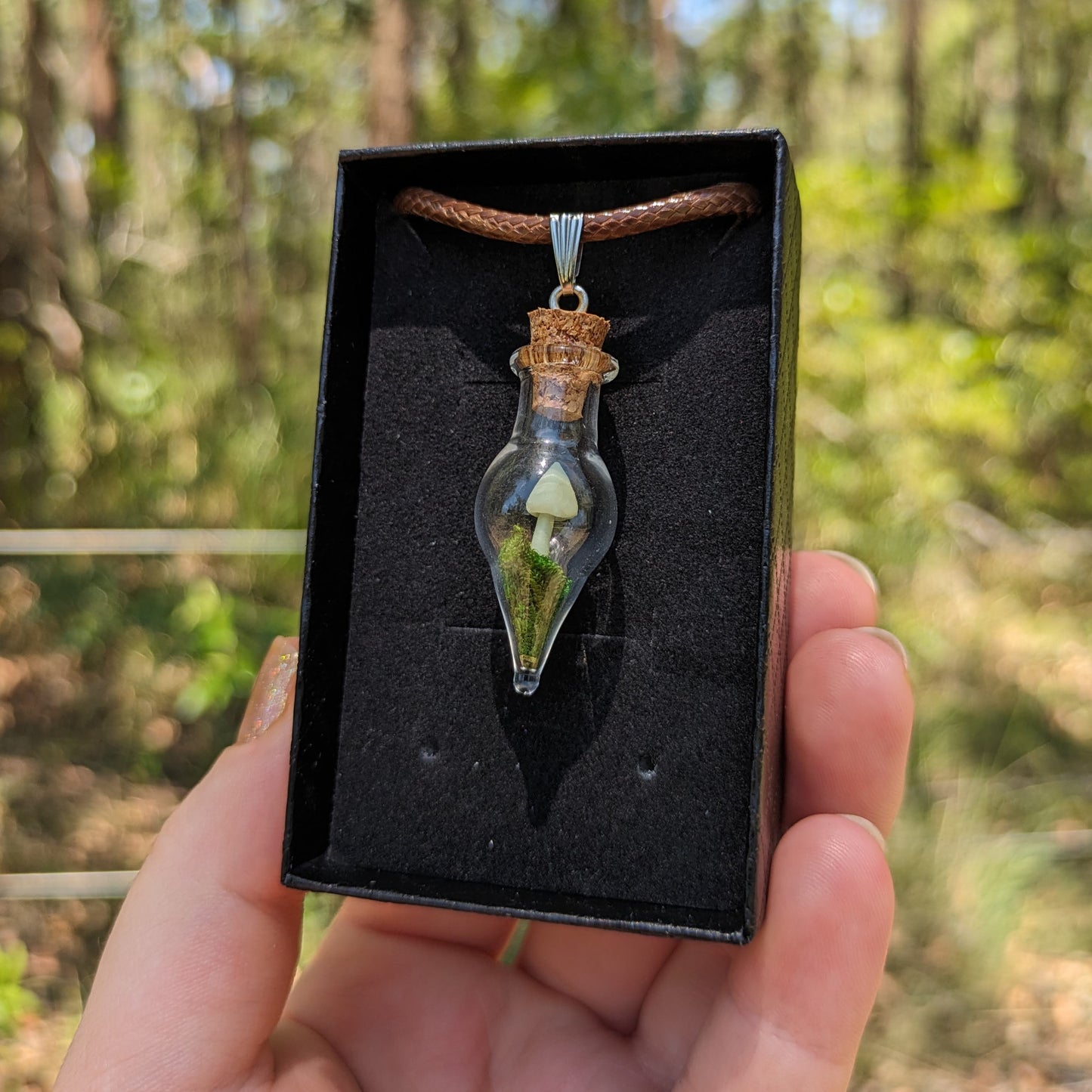 Luminescent Mushroom Vial Necklace