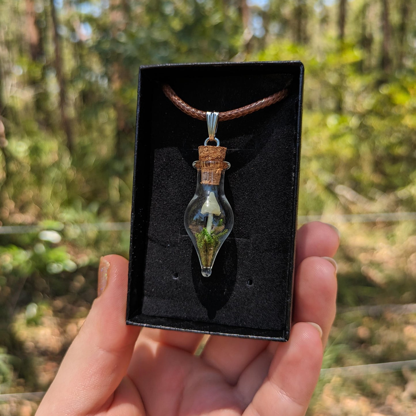 Luminescent Mushroom Vial Necklace