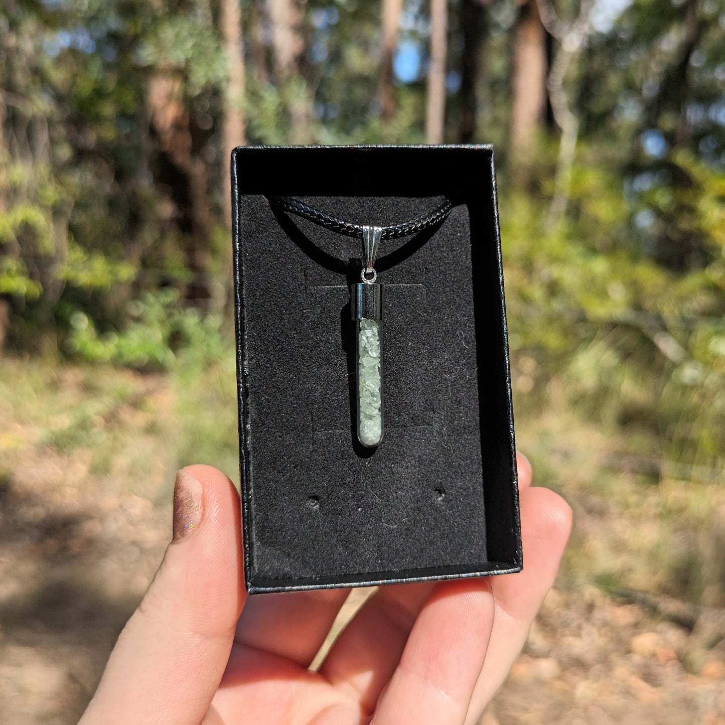 Uranium Glass Vial Necklace